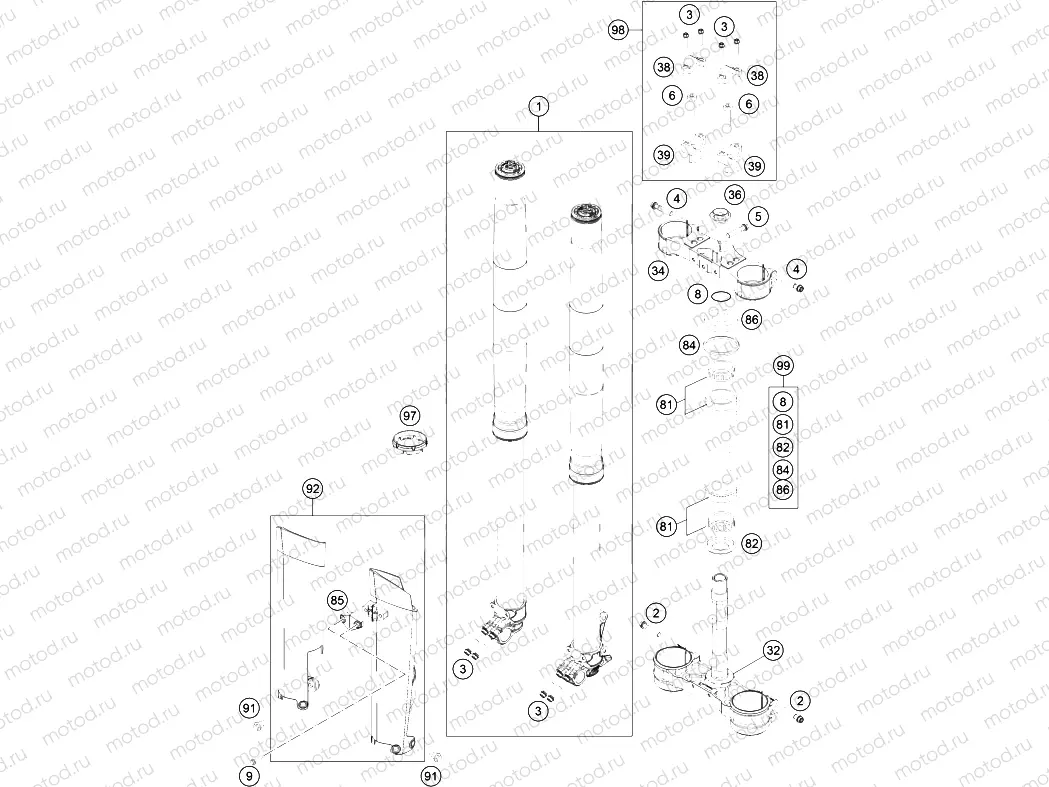 FRONT FORK, TRIPLE CLAMP|Frame|01