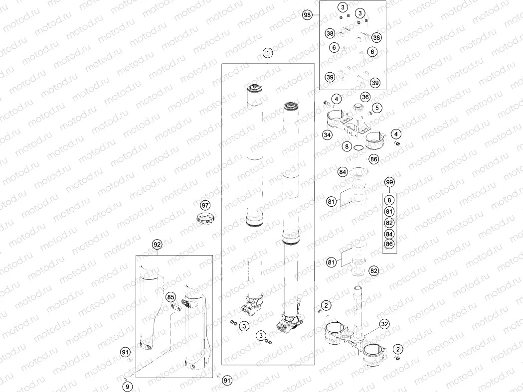 FRONT FORK, TRIPLE CLAMP|Frame|01