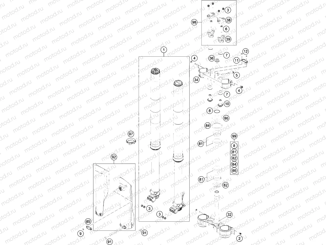 FRONT FORK, TRIPLE CLAMP|Frame|01