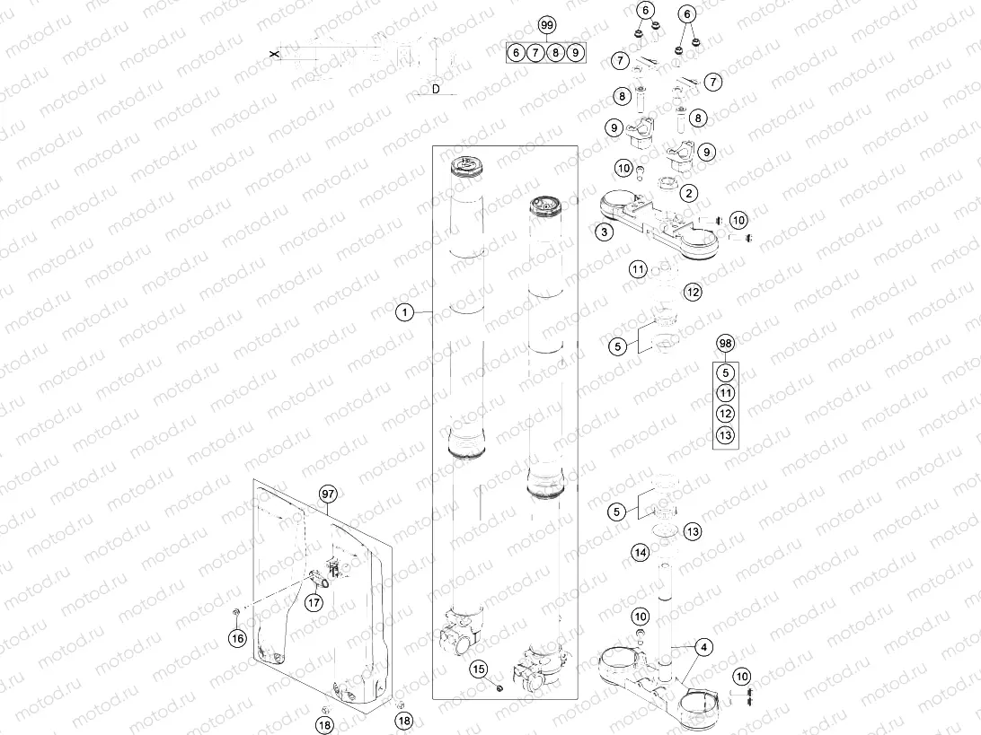 FRONT FORK, TRIPLE CLAMP|Frame|01