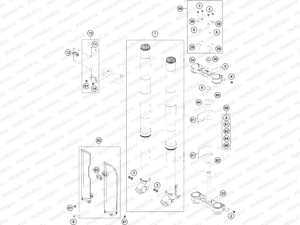 FRONT FORK, TRIPLE CLAMP|Frame|01