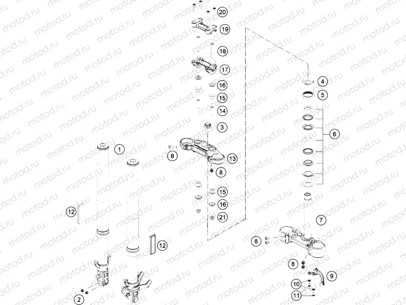 FRONT FORK, TRIPLE CLAMP|Frame|01