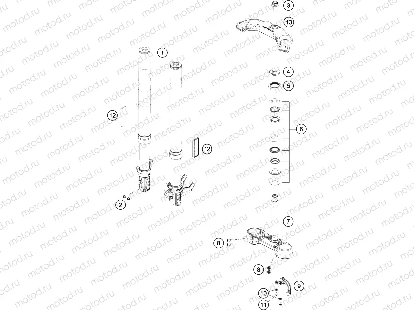 FRONT FORK, TRIPLE CLAMP|Frame|01