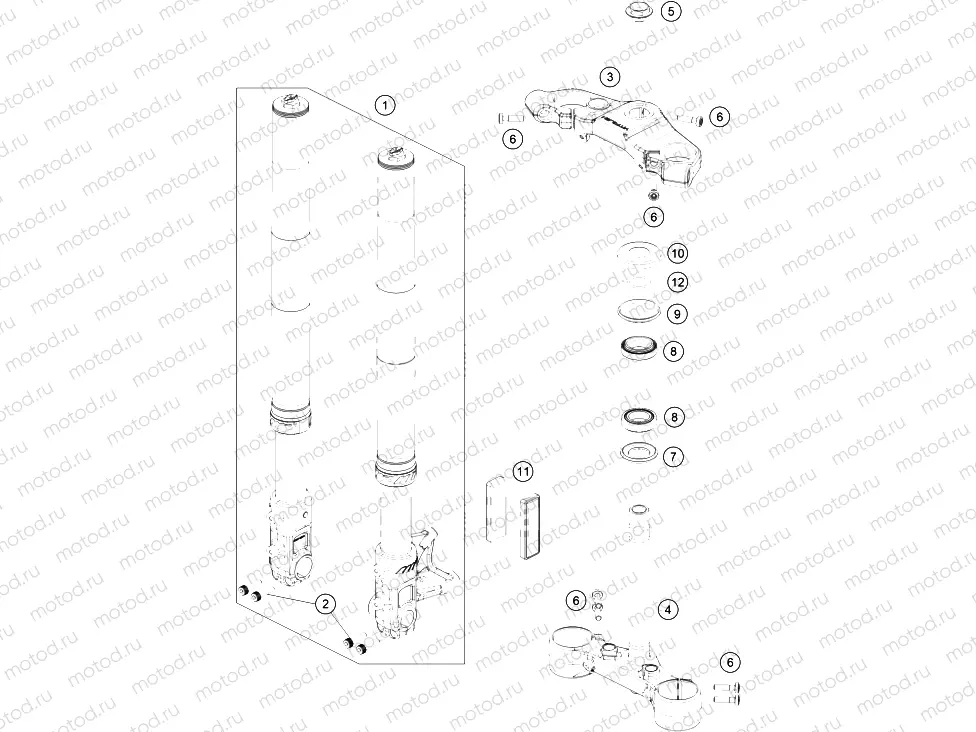 FRONT FORK, TRIPLE CLAMP|Frame|01