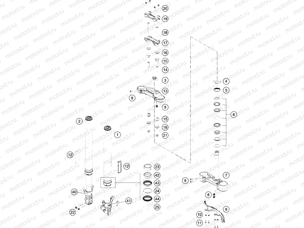 FRONT FORK, TRIPLE CLAMP|Frame|01