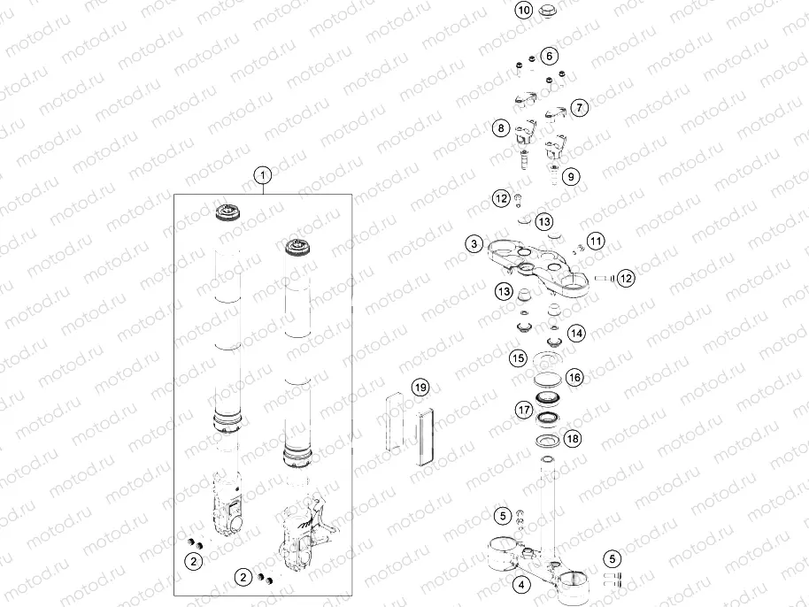 FRONT FORK, TRIPLE CLAMP|Frame|01