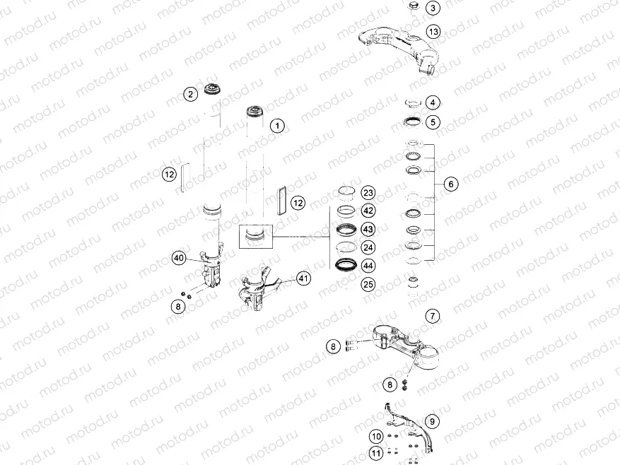 FRONT FORK, TRIPLE CLAMP|Frame|01