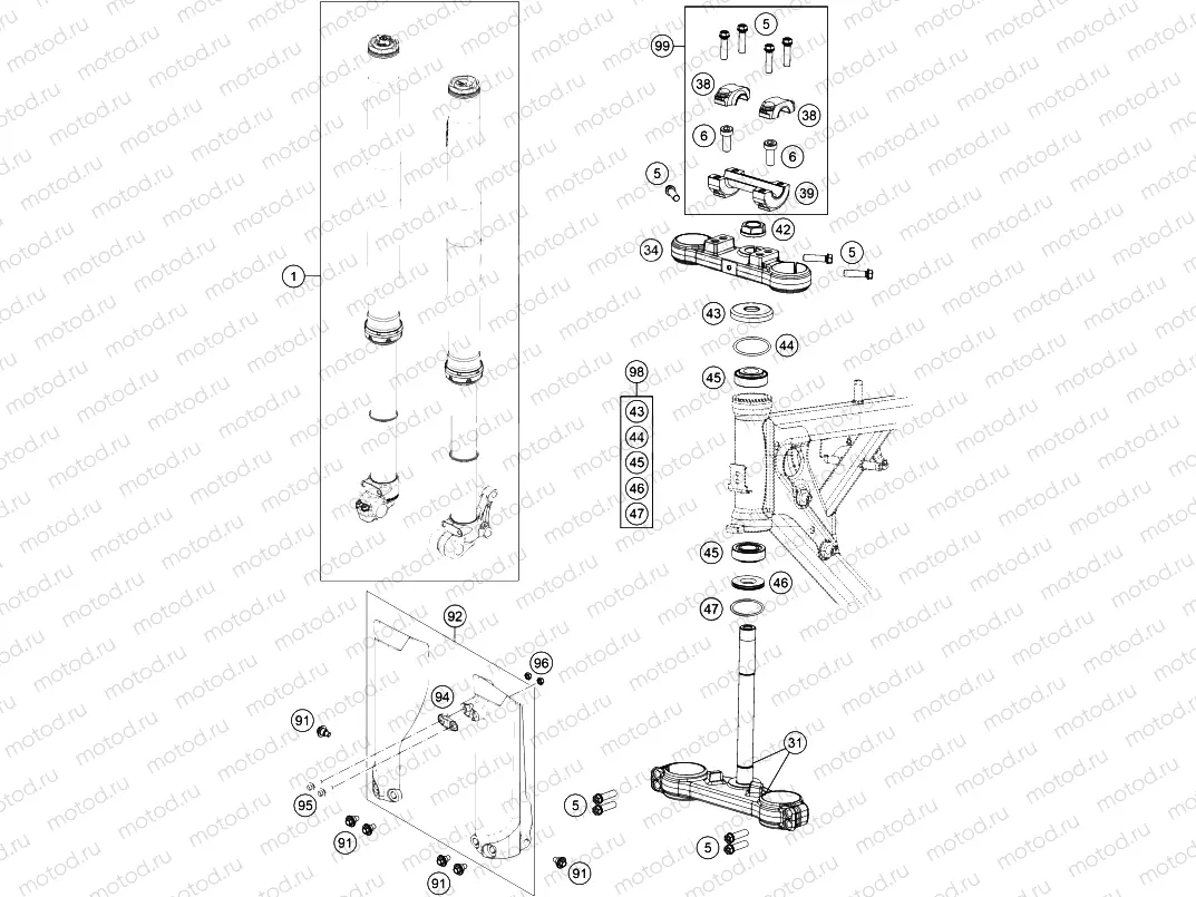 FRONT FORK, TRIPLE CLAMP|Frame|01