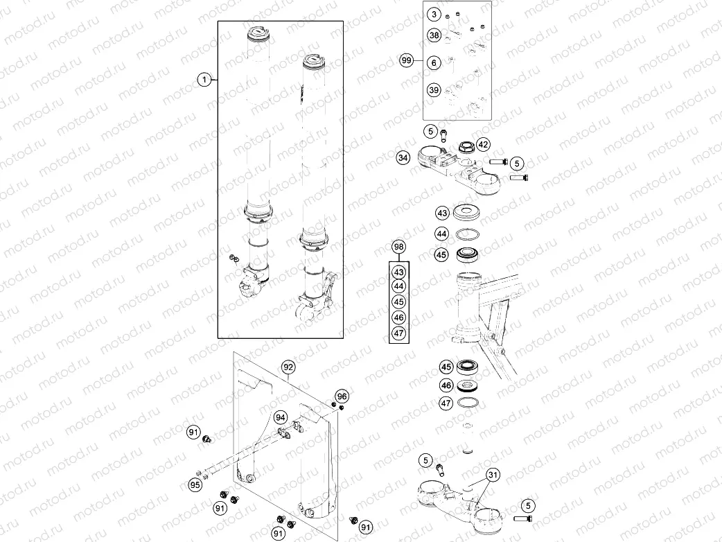 FRONT FORK, TRIPLE CLAMP|Frame|01