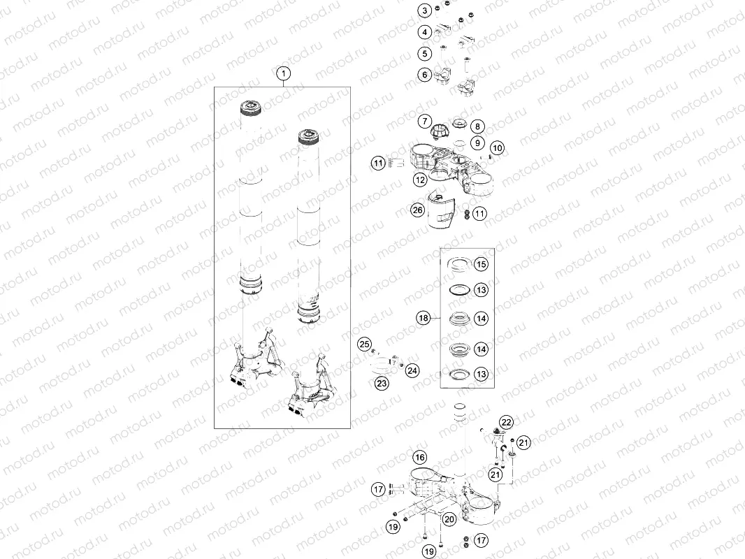 FRONT FORK, TRIPLE CLAMP|Frame|01