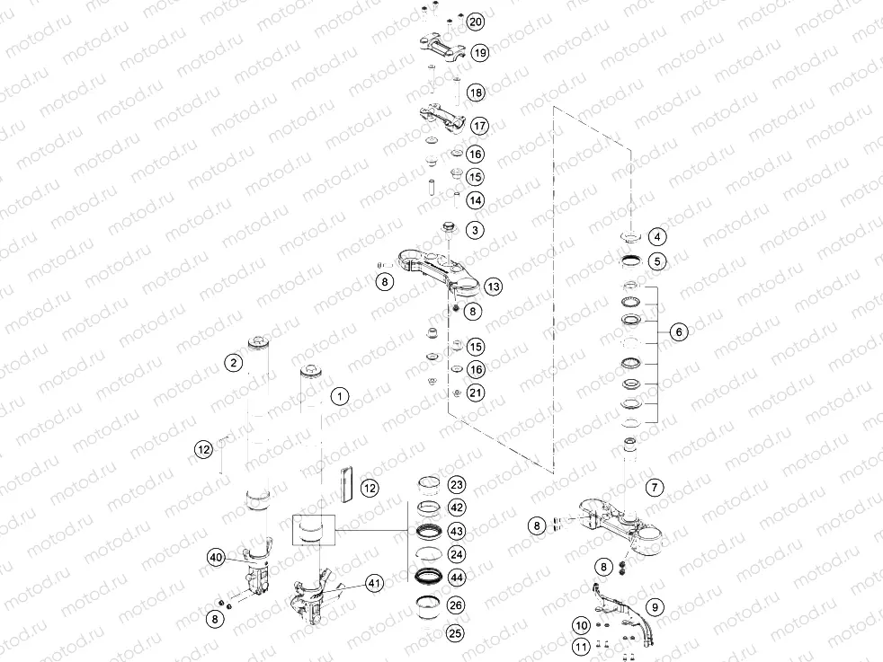 FRONT FORK, TRIPLE CLAMP|Frame|01