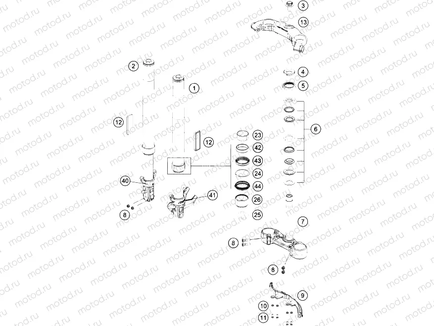 FRONT FORK, TRIPLE CLAMP|Frame|01