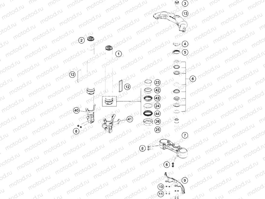 FRONT FORK, TRIPLE CLAMP|Frame|01