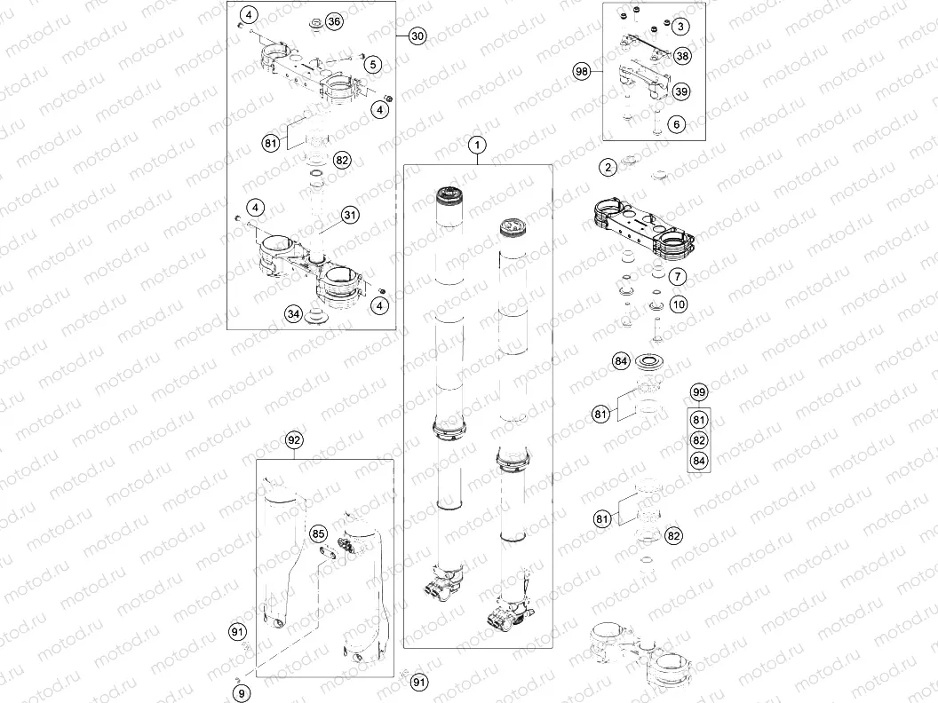 FRONT FORK, TRIPLE CLAMP|Frame|01