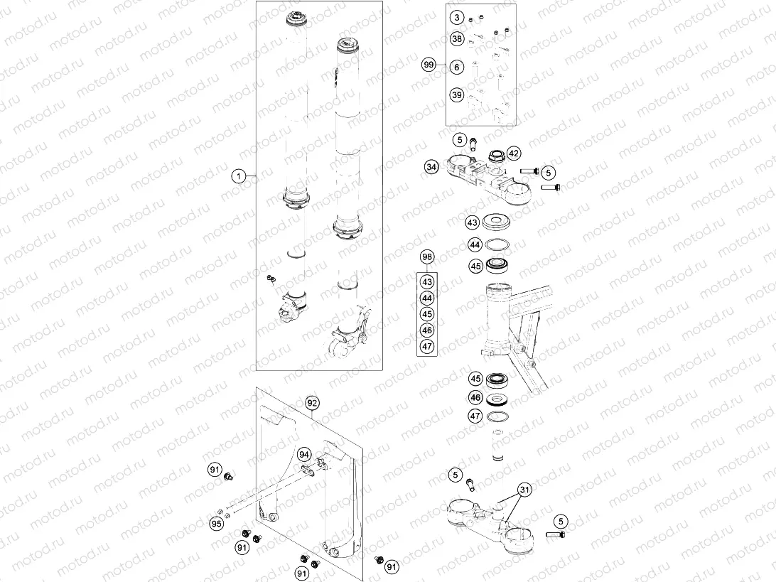 FRONT FORK, TRIPLE CLAMP|Frame|01