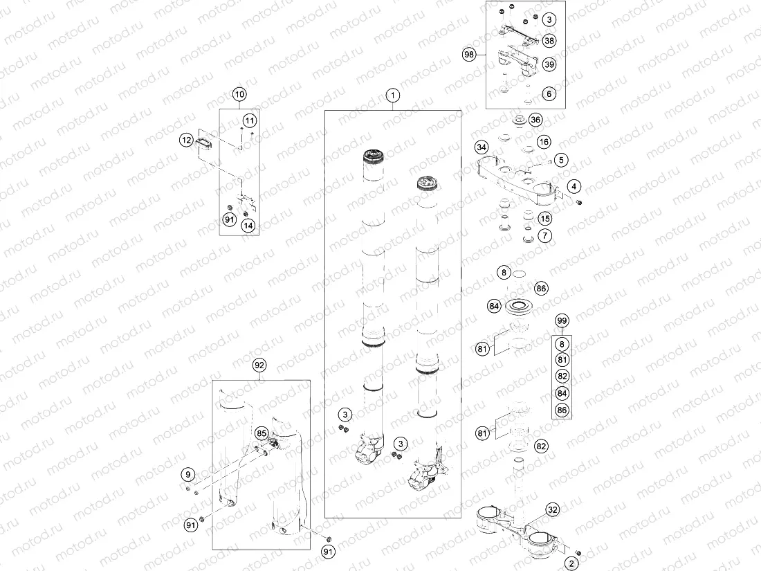 FRONT FORK, TRIPLE CLAMP|Frame|01