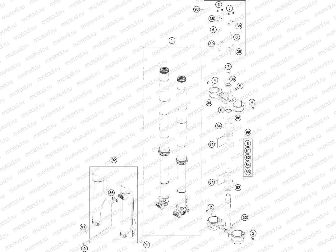 FRONT FORK, TRIPLE CLAMP|Frame|01