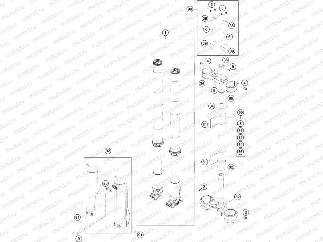 FRONT FORK, TRIPLE CLAMP|Frame|01