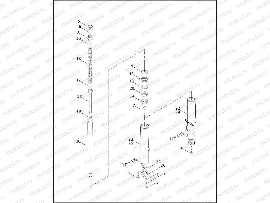 FRONT FORK - TUBE ASSEMBLIES & SLIDERS