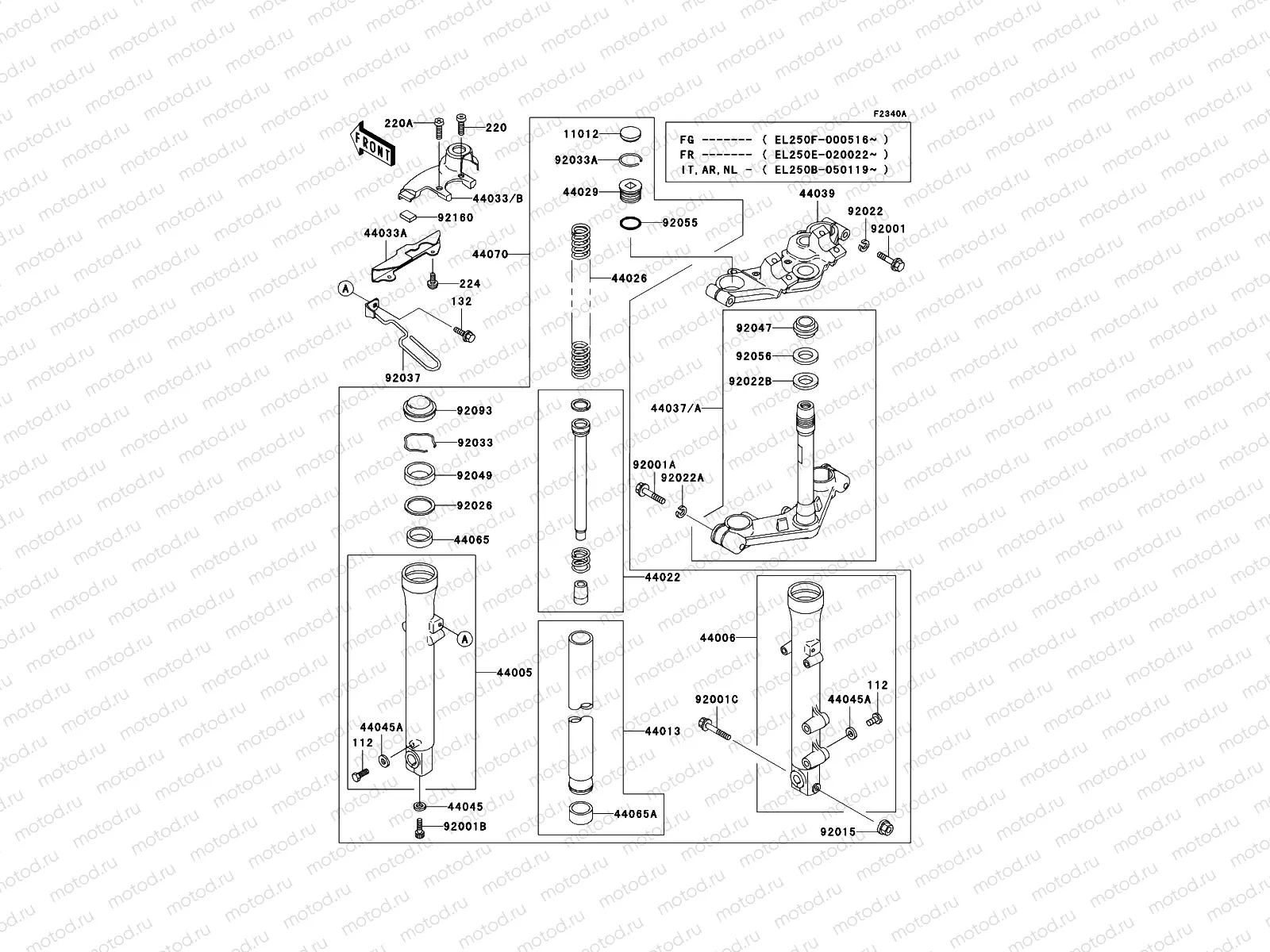 Front Fork(EL250-F2/F3/F4)