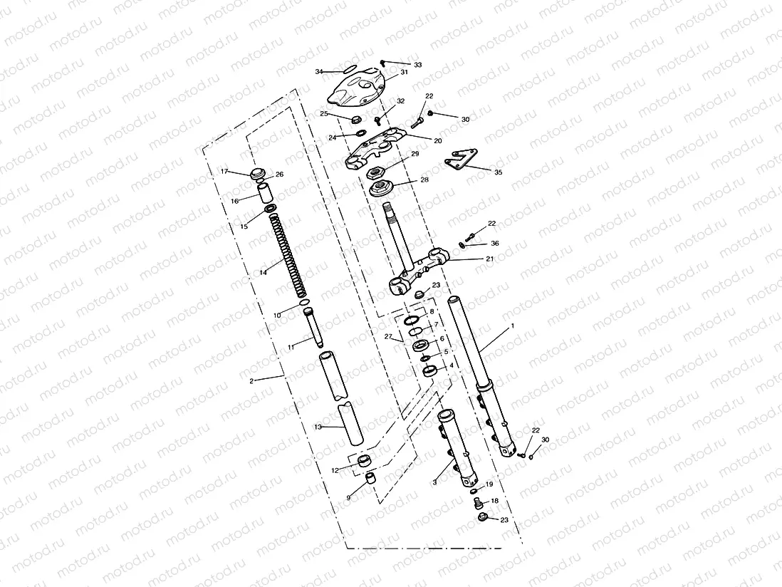 Front Forks and Yokes 95083» Except VINS 96152» 98479