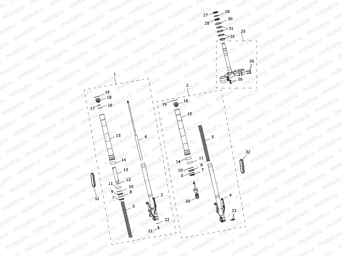 Front Forks & Lower Yoke Assy