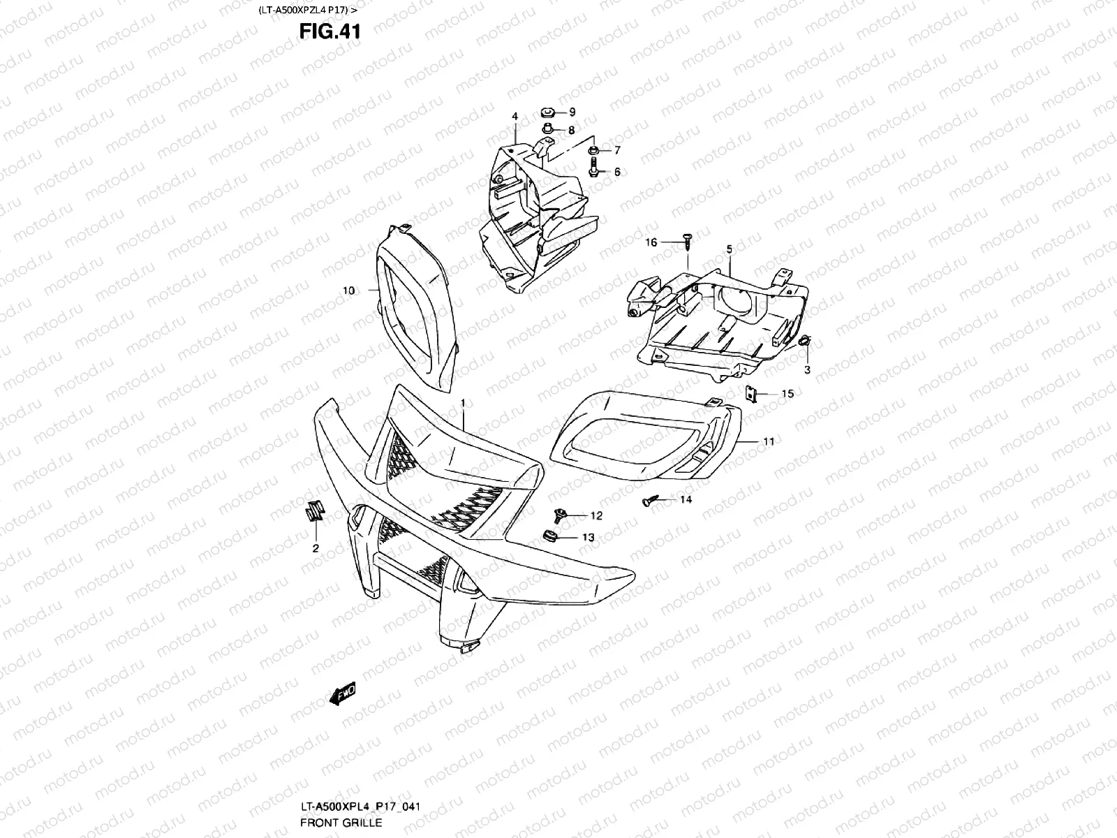 FRONT GRILLE (LT-A500XPZL4 P17)