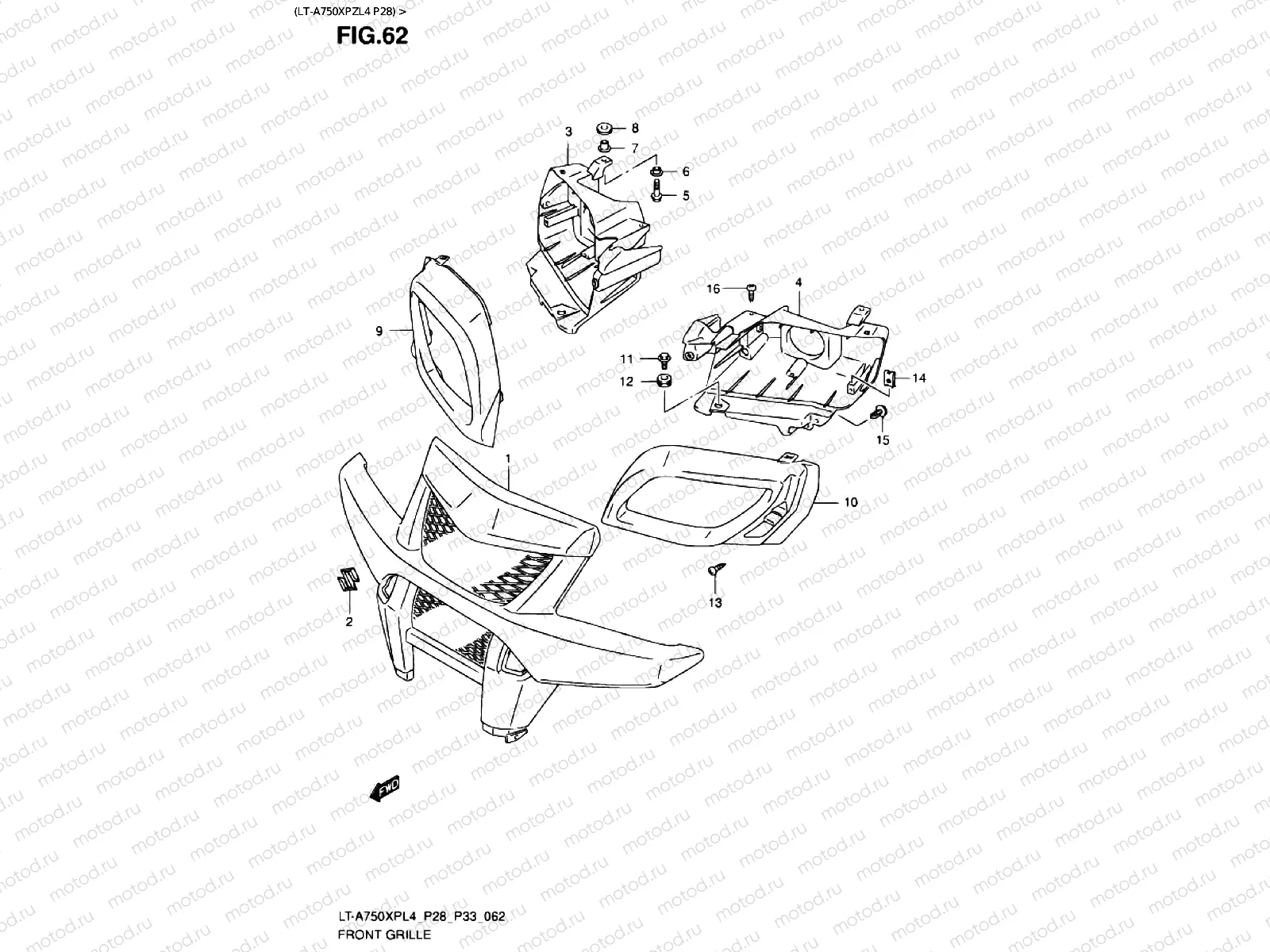 FRONT GRILLE (LT-A750XPZL4 P28)