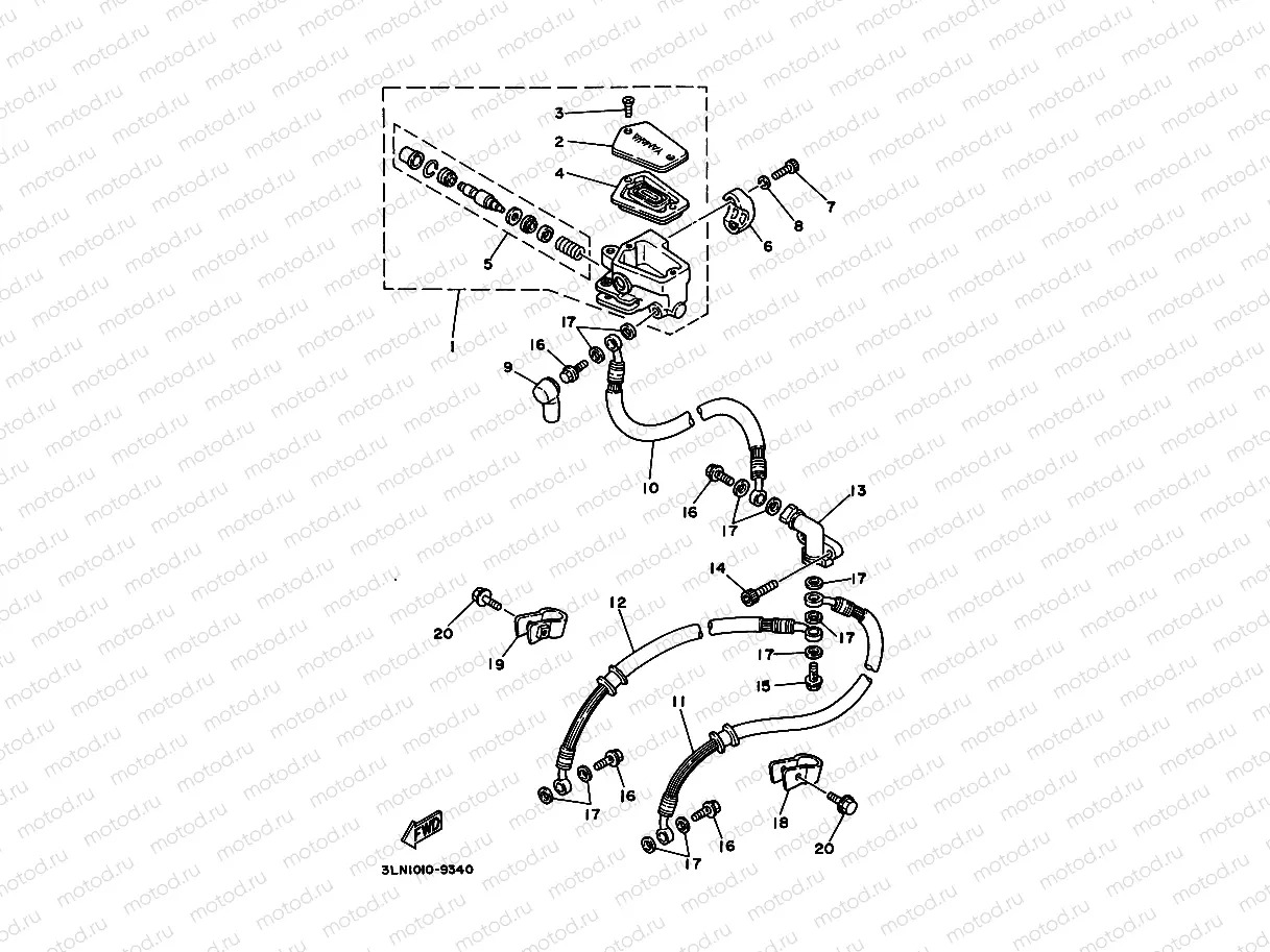 Front master cylinder 1 (3 LN1)