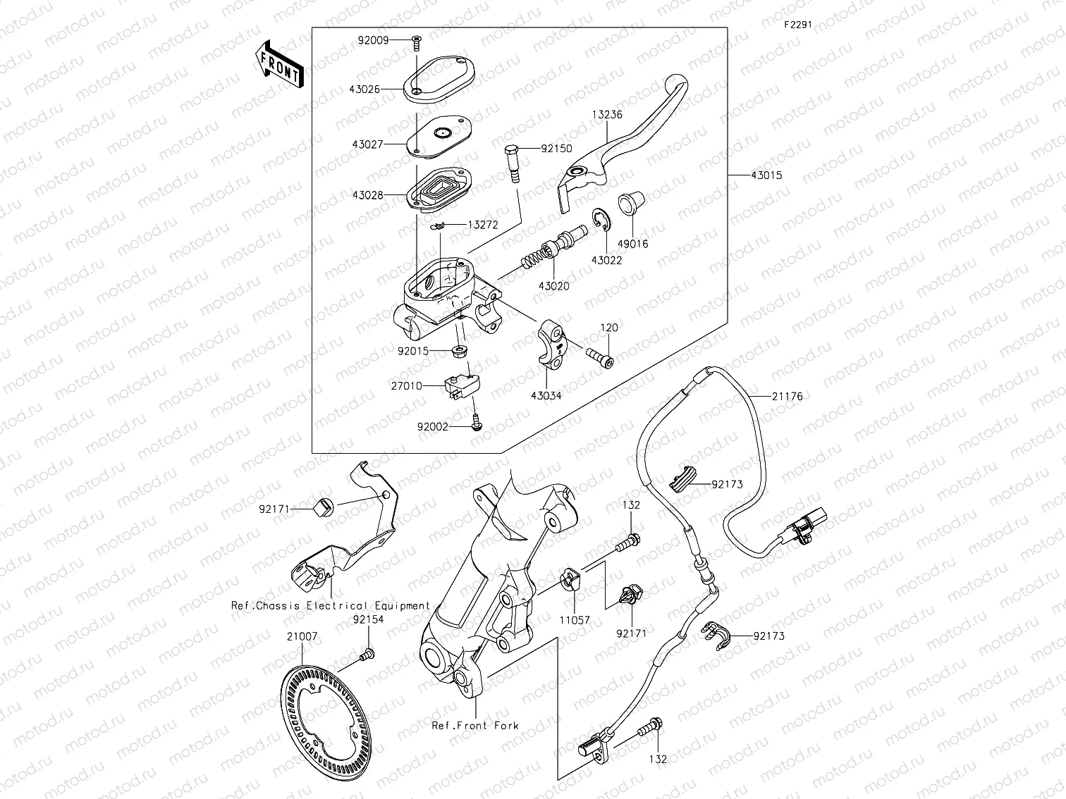 Front master cylinder