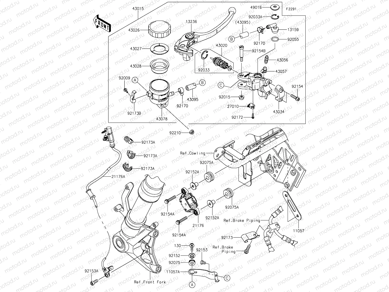Front master cylinder
