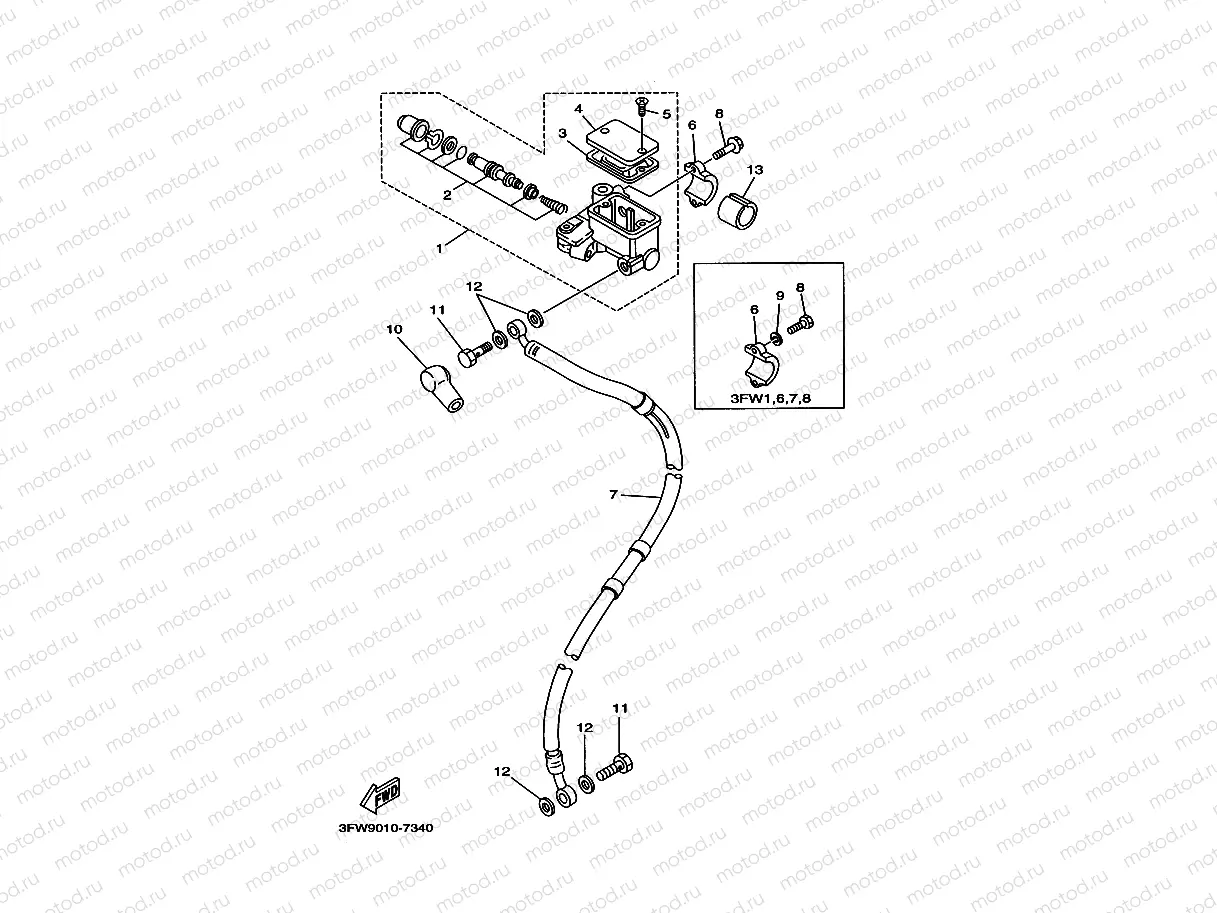 Front master cylinder