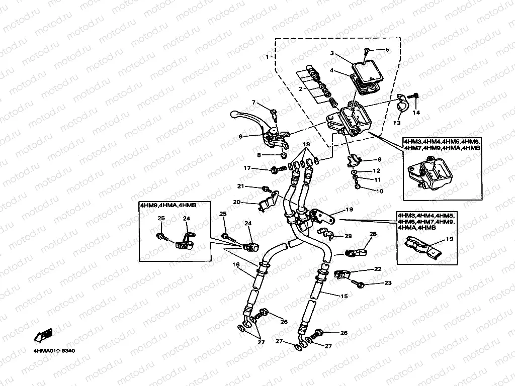 Front master cylinder
