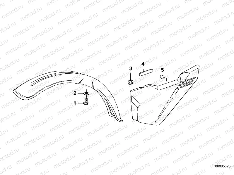 Front mudguard mounting parts