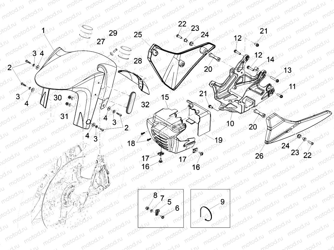 Front mudguard-Pillar
