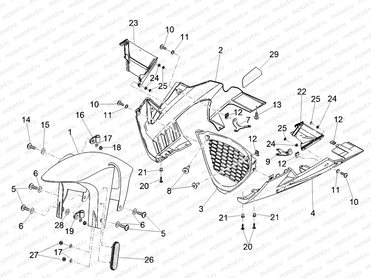 Front mudguard-Pillar