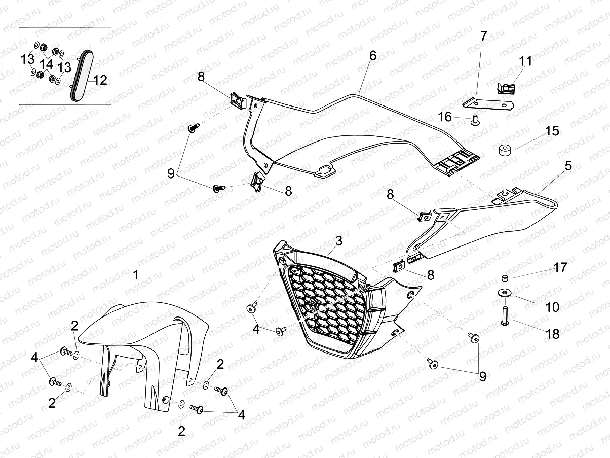 Front mudguard-Pillar