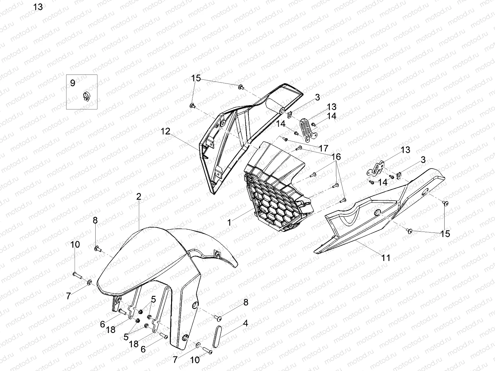 Front mudguard-Pillar