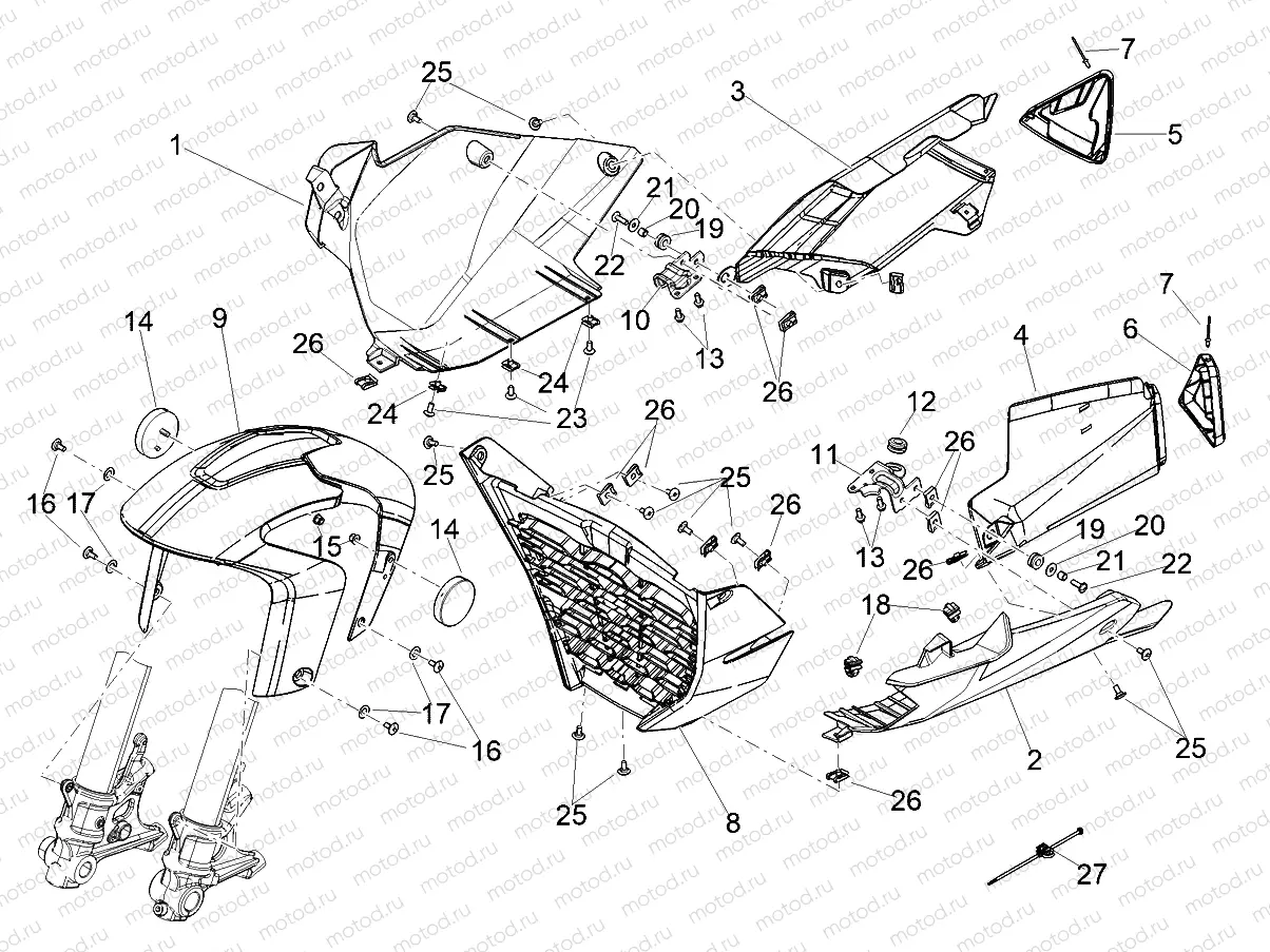 Front mudguard-Pillar