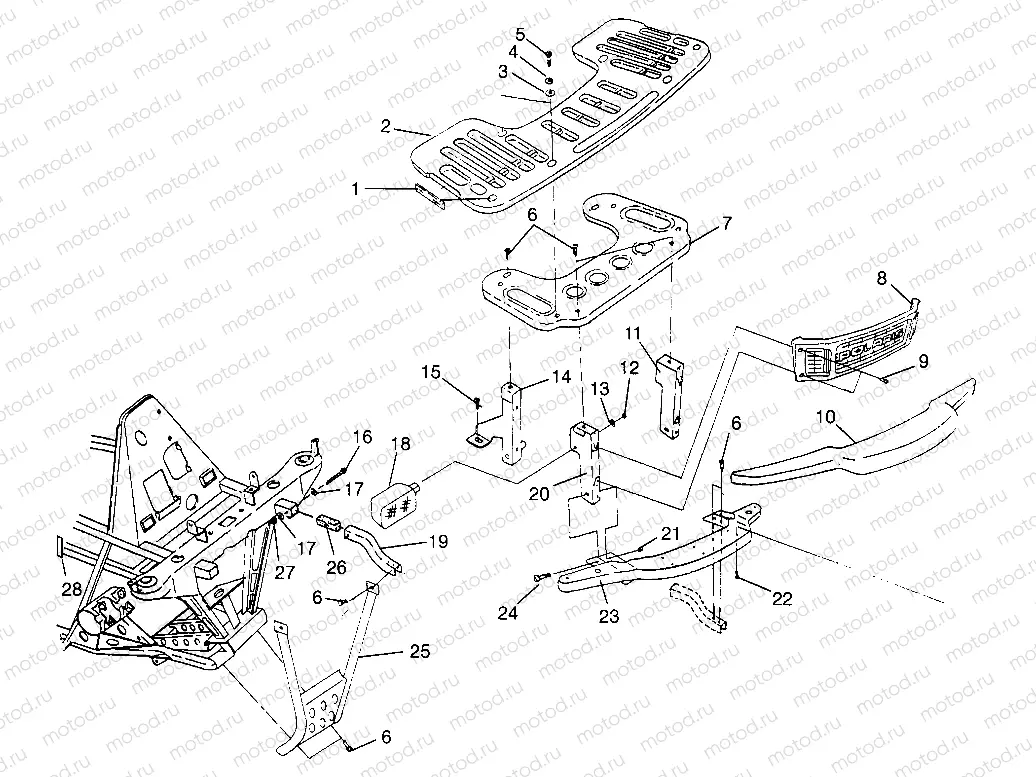 FRONT RACK and BUMPER MOUNTING (300) XPRESS 300 W969530 (4935923592A010) | FRONT RACK and BUMPER MOUNTING (300) XPRESS 300 W969530 (4935923592A010)