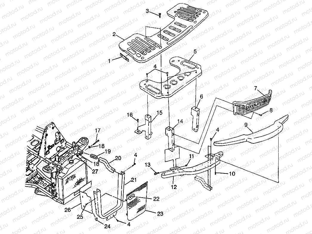 FRONT RACK and BUMPER MOUNTING (400L) XPRESS 400L W97CA38C (4939603960A010) | FRONT RACK and BUMPER MOUNTING (400L) XPRESS 400L W97CA38C (4939603960A010)