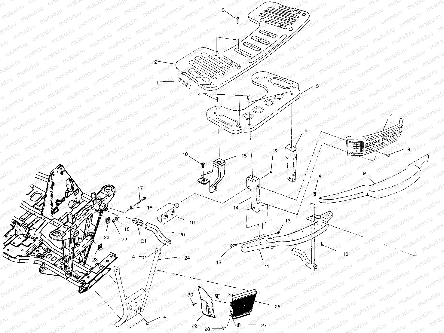 FRONT RACK AND BUMPER MOUNTING - A02CB32AA/AB/FC (4970107010A07) | FRONT RACK AND BUMPER MOUNTING - A02CB32AA/AB/FC (4970107010A07)