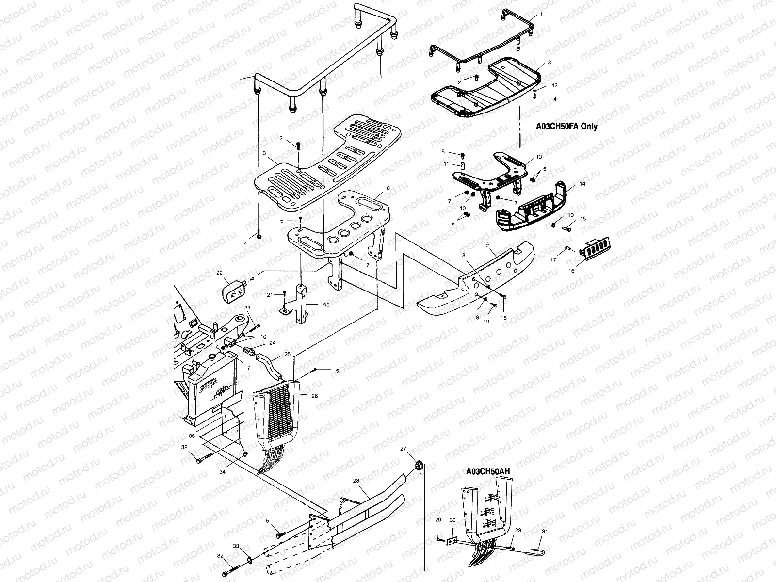 FRONT RACK AND BUMPER MOUNTING - A03CH50AA/AB/AC/AD/AE/AH/AJ (4975417541A07) | FRONT RACK AND BUMPER MOUNTING - A03CH50AA/AB/AC/AD/AE/AH/AJ (4975417541A07)