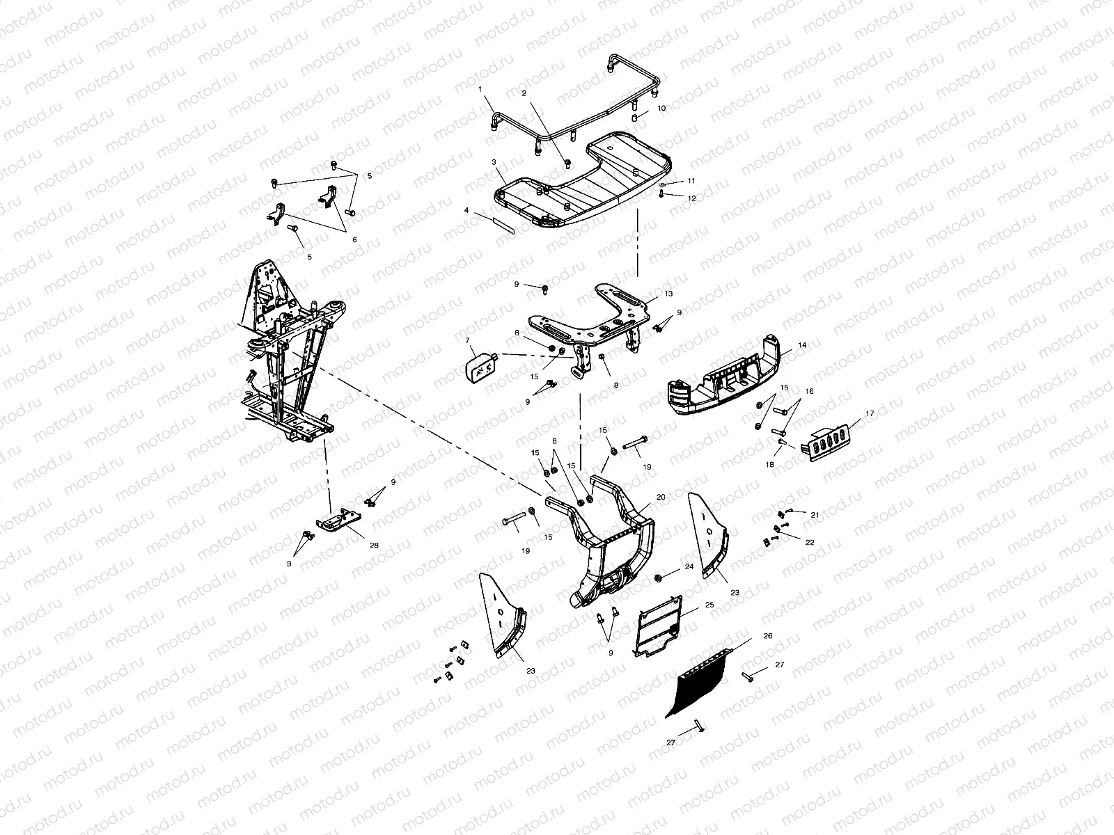 FRONT RACK AND BUMPER MOUNTING - A03CH59AA/AF/AG (4977187718A07) | FRONT RACK AND BUMPER MOUNTING - A03CH59AA/AF/AG (4977187718A07)