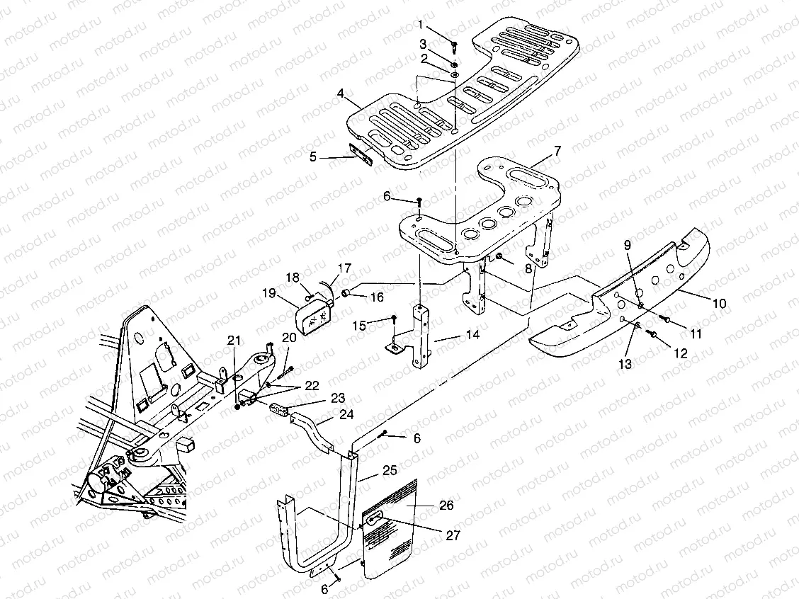 FRONT RACK and BUMPER MOUNTING XPLORER 300 W969130 (4935903590A009) | FRONT RACK and BUMPER MOUNTING XPLORER 300 W969130 (4935903590A009)