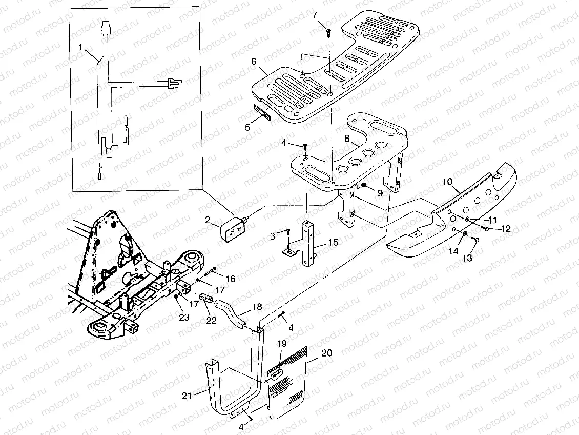 FRONT RACK and BUMPER MOUNTING XPLORER 300 W97CC28C (4939813981A010) | FRONT RACK and BUMPER MOUNTING XPLORER 300 W97CC28C (4939813981A010)