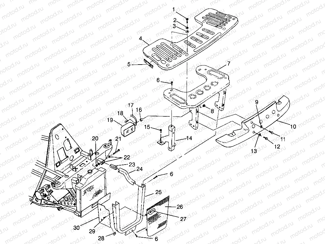 FRONT RACK and BUMPER MOUNTING XPLORER 400L W969140 (4935983598A009) | FRONT RACK and BUMPER MOUNTING XPLORER 400L W969140 (4935983598A009)