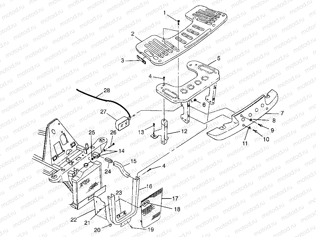 FRONT RACK and BUMPER MOUNTING  XPLORER 500 W97CD50A (4941354135A010) | FRONT RACK and BUMPER MOUNTING  XPLORER 500 W97CD50A (4941354135A010)