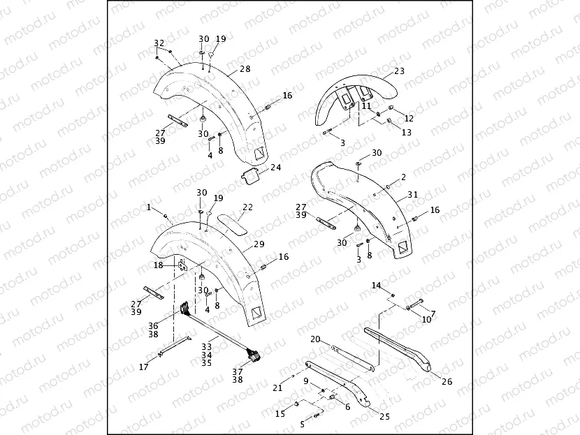 FRONT & REAR FENDER & REAR FENDER COVERS