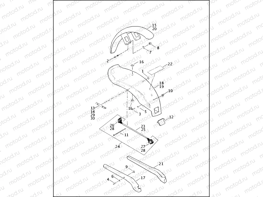 FRONT & REAR FENDER & REAR FENDER COVERS